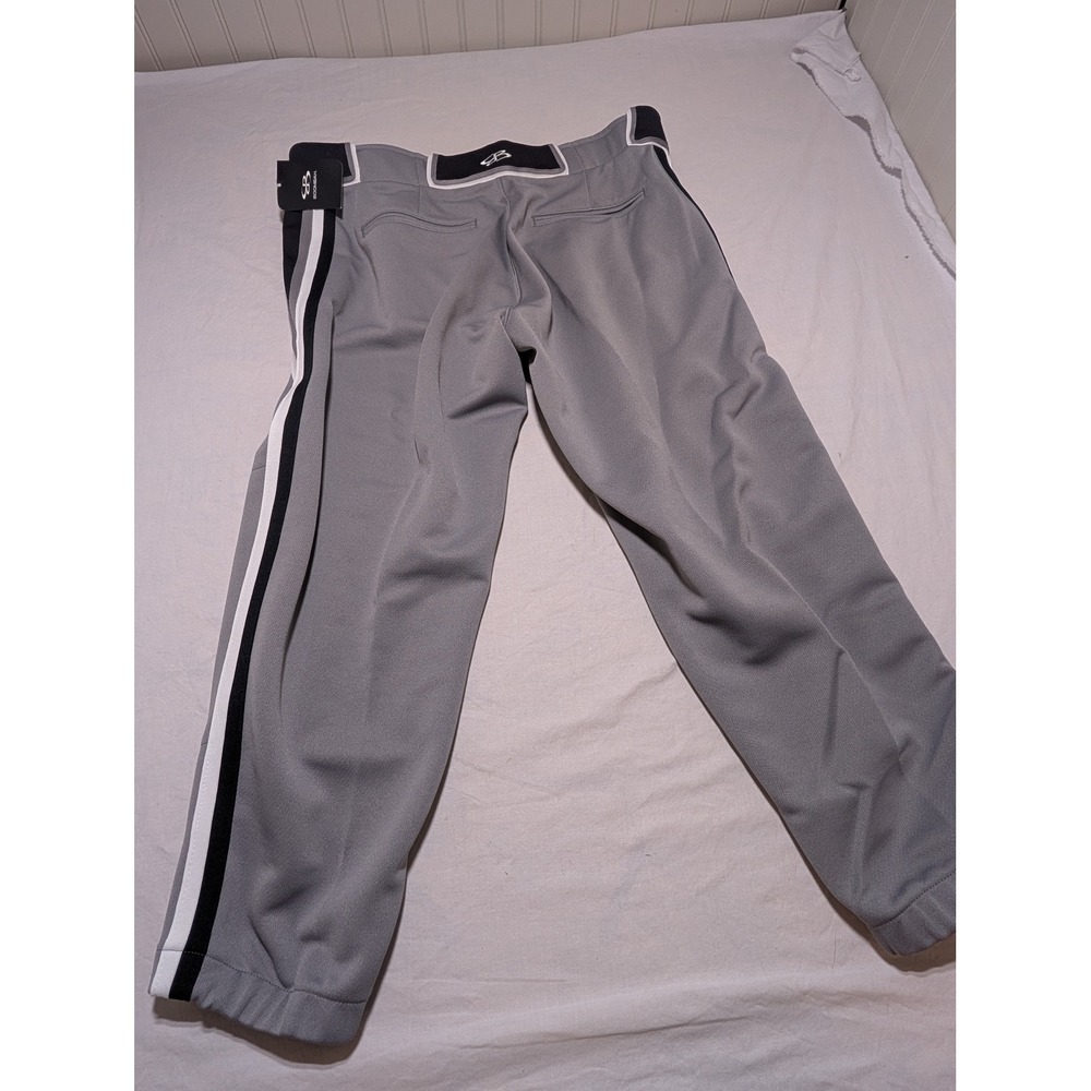 Boombah Mens Gray Black White Striped Baseball Pants Size 36 BM-5002W NEW